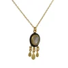 Manjusha - Framed Rose Cut Labradorite Necklace with Fringe