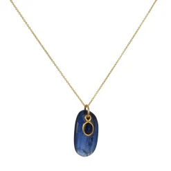 Margaret Solow – Kyanite and Sapphire Necklace on 14K Chain
