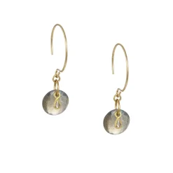 Margaret Solow – Labradorite & Diamond Slice Drop Earrings