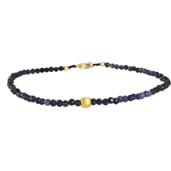 Margaret Solow – Sapphire Beaded Bracelet with 18k Gold Bead