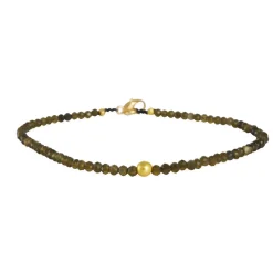 Margaret Solow – Tourmaline Beaded Bracelet with 18k Gold Bead