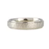 Matsu - Narrow Smashed Band With Polished Rails in 14K White Gold