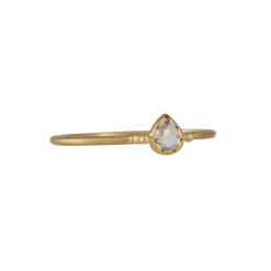 Megan Thorne - Lottie Ring With Pear Shaped Rose Cut Diamond