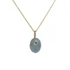 Monaka - Aquamarine pendant with Blue Sapphire Detail