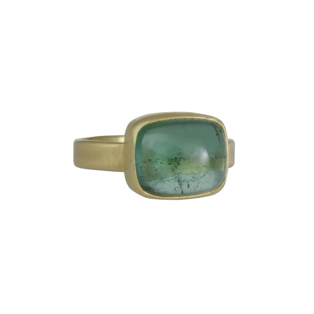 Monica Marcella – Green Tourmaline Cushion Ring