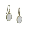Monica Marcella – White Plume Agate Oval Earrings