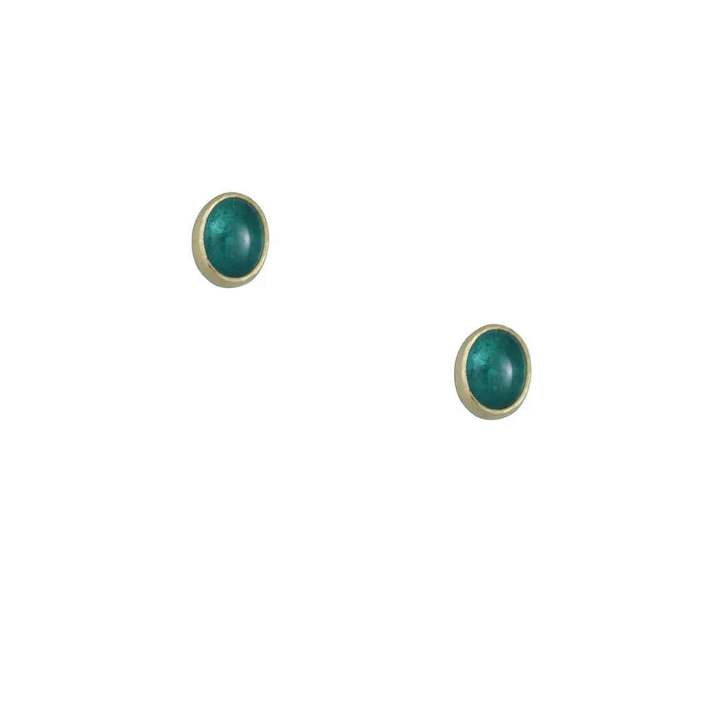 Monica Marcella – Zambian Emerald Stud Earrings