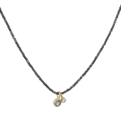 Monica Riley - Hill Tribe Bead with Rose cut and Diamond Charm Necklace