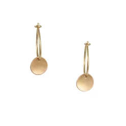 Monica Riley - No. 189 Petal disc hoops 14k yellow gold