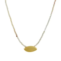 Philippa Roberts - Horizontal Petal on Zircon Beaded Necklace