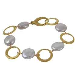 Philippa Roberts - Open Circle with Pearls Bracelet in Vermeil