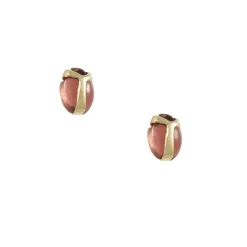 Rachel Atherley - Lucky Scarab Pink Tourmaline Post Earrings