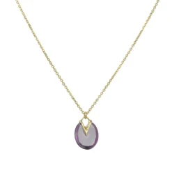 Rachel Atherley - Tiny Lily Pad Pendant in Amethyst