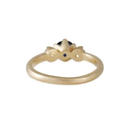 Rebecca Overmann - Three Stone Ring with Sapphire and Diamonds