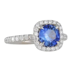 RICHARD LANDI- Micro Pave Halo Setting with Blue Sapphire