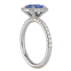 RICHARD LANDI- Micro Pave Halo Setting with Blue Sapphire