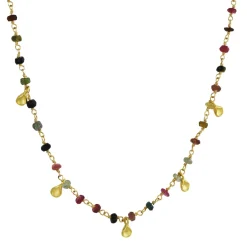 Sarah Richardson - Five Tiny Petal Drop Tourmaline Necklace