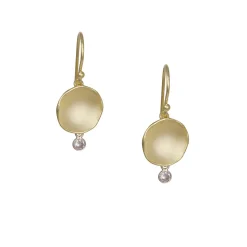Sarah Richardson – Large Single Pod Earrings with Zircon Drop – Vermeil