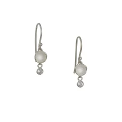 Sarah Richardson - Medium Pod Drop Earrings with Zircon in Sterling Silver