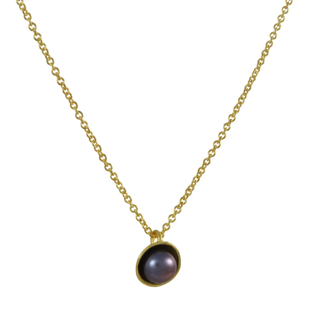 Sarah Richardson - Small Dishy Pod with Peacock Pearl Necklace