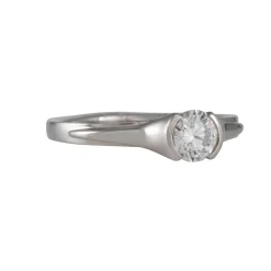 Sholdt Design - Organic Half Bezel Ring with .50ct Diamond