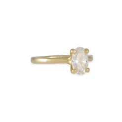 Sholdt Design - Petite Prong with .75ct Oval Diamond in 18K Yellow Gold