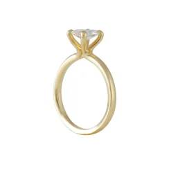 Sholdt Design - Petite Prong with .75ct Oval Diamond in 18K Yellow Gold