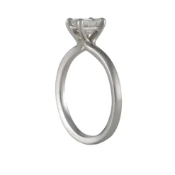 Sholdt Design - Petite Prong with .64ct Emerald Cut Diamond in Platinum