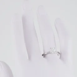 Sholdt Design - Petite Prong with .64ct Emerald Cut Diamond in Platinum