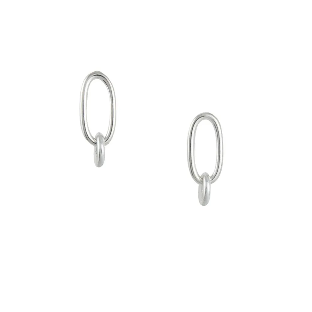 Tashi - Link Stud Earrings in Sterling Silver