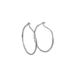 Tashi - 22mm hammered hoops in Sterling Silver