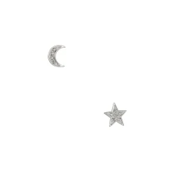 Tashi - Pave CZ Moon and Star Studs