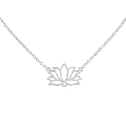 Tashi - Tiny Stationed Lotus Necklace in Sterling Silver
