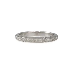 Van Craeynest - Mini Diamond Flower Band in Platinum Size 6