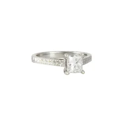Varna - Hand Engraved Princess Cut .79ct Diamond Ring