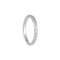 Varna - Three sided Squared Engraved Band in Platinum