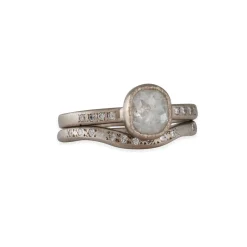 Yasuko Azuma - Icy Grey Diamond Ring. 18k Palladium Size 6