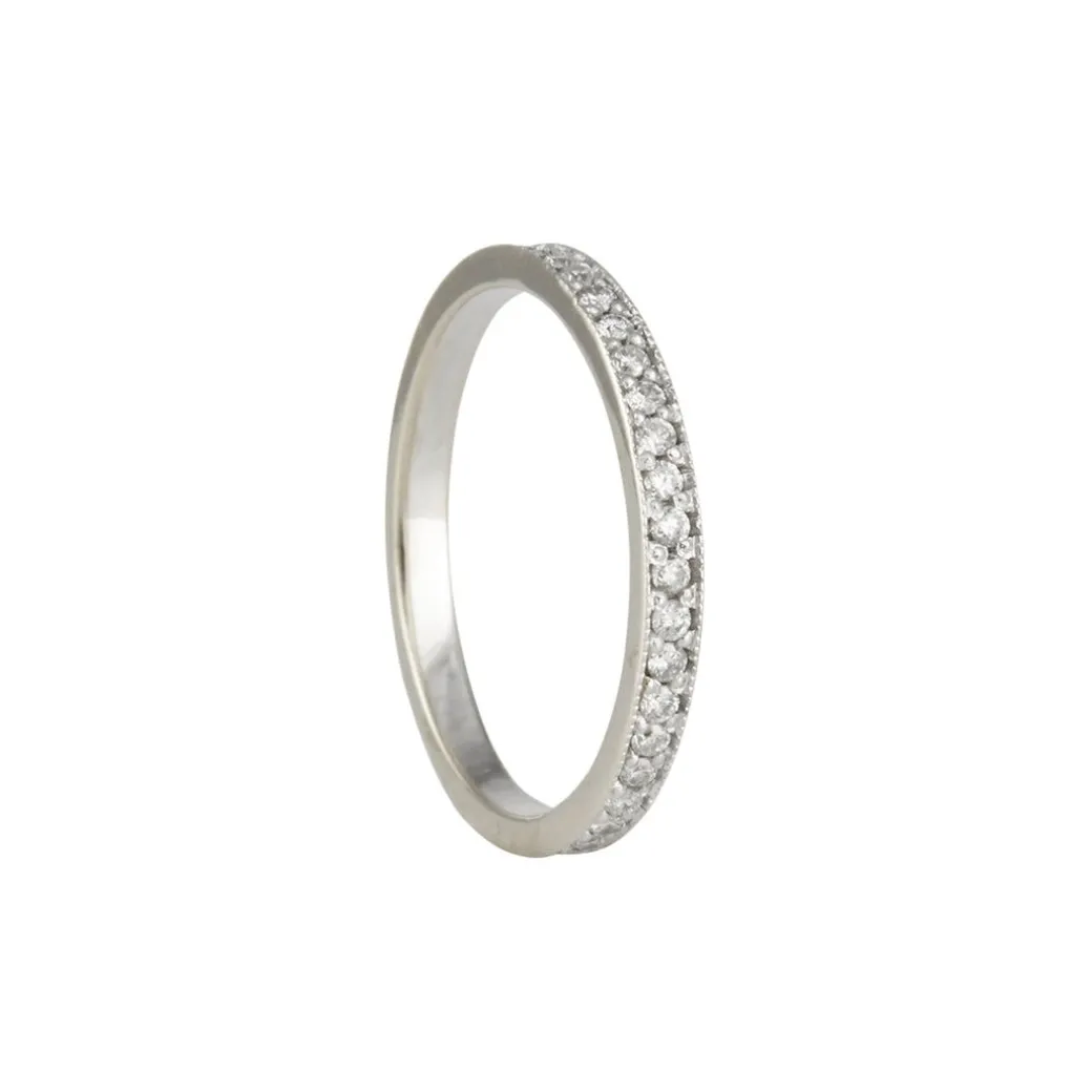 Zoe Chicco - 2mm Bead-Set Eternity Band in 14K White Gold